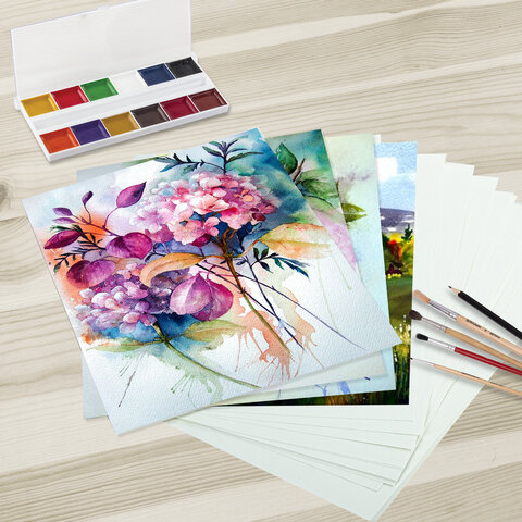 Бумага для акварели А3, 30 л., 270 г/м2, мелкое зерно, BRAUBERG ART CLASSIC, "Мандарины", 114402