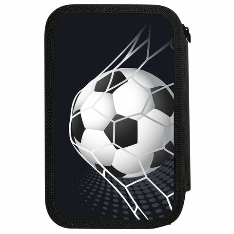 Пенал ПИФАГОР, 3 отделения, ламинированный картон, 19х11 см, "Ball kick", 272253
