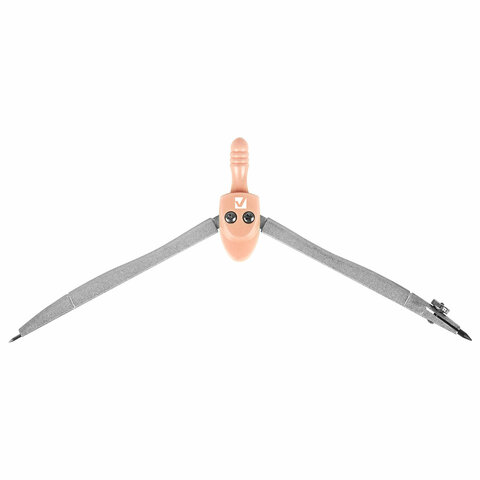 Готовальня BRAUBERG SCHOOL KIT, 11 предметов, циркуль 115 мм, циркуль 125 мм, чертежные принадлежности, персиковый цвет, 210717