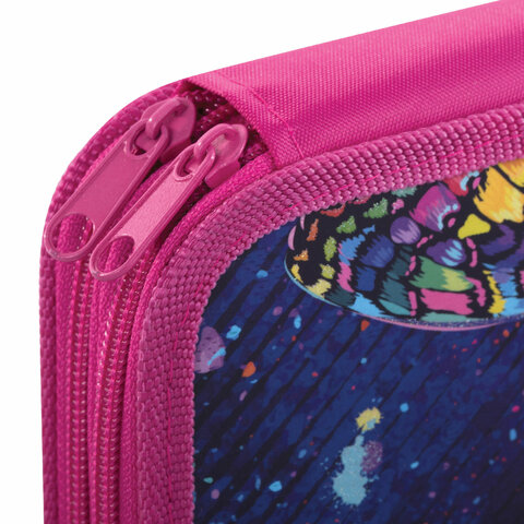Пенал ЮНЛАНДИЯ, 2 отделения, ламинированный картон, 19х11 см, "Colorful butterfly", 270886