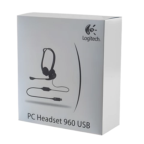 Наушники с микрофоном (гарнитура) LOGITECH PC 960, проводная, компьютерная, 2,4 м, стерео, USB, черная