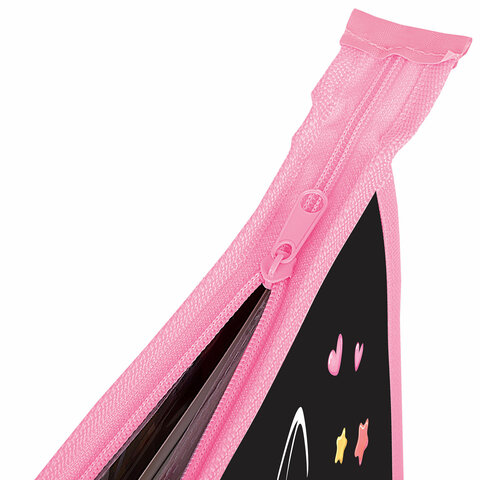 Папка для тетрадей ПИФАГОР А4, 1 отделение, картон/пластик, на молнии, "Dark kitten", 273339