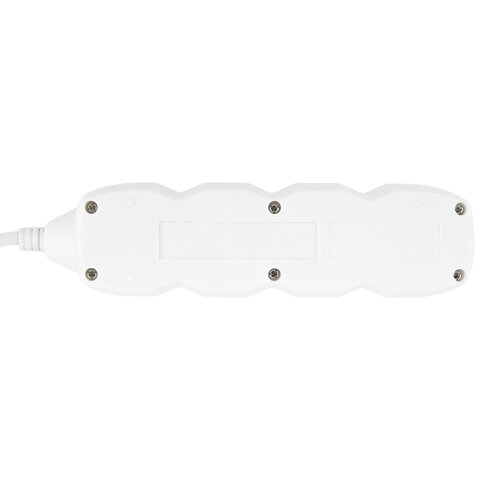 Удлинитель сетевой SONNEN U-135GS, 3 розетки, c заземлением, выключатель, 10 А, 5 м, белый, 511435