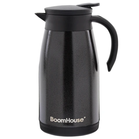 Чайник-термос 1 л, BOOMHOUSE (БУМХАУС) COFFEE BREAK, нержавеющая сталь SUS304, черный, ТЕРМОЧАЙНИК, 700328