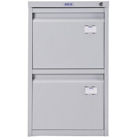 Шкаф картотечный ПРАКТИК "A-42", 685х408х485 мм, 2 ящика для 84 подвесных папок, формат папок A4 (БЕЗ ПАПОК)