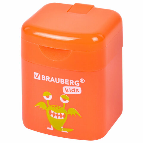 Точилка BRAUBERG KIDS "Монстрик", с контейнером, корпус ассорти, 271946