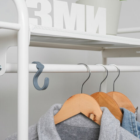 Вешалка-стеллаж "Валенсия-1", 1555х1090х300 мм, 7 полок, металл, белая, ГСВ1 Б