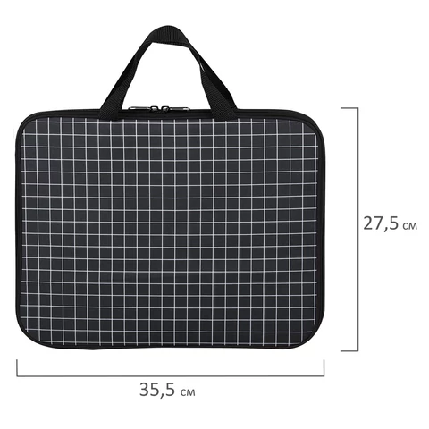 Папка на молнии с ручками BRAUBERG А4, 1 отделение, полиэстер, 20 мм, "Checkered", 272173