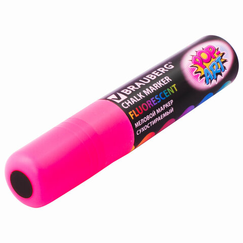 Маркеры меловые "POP-ART", НАБОР 4 ЦВЕТА, 15 мм, стираемые, для гладких поверхностей, BRAUBERG, 151545