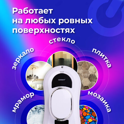 Робот-мойщик окон SONNEN Tech RWC-121 UltraClear, датчик от падения, 26 салфеток, пульт ДУ, 456183