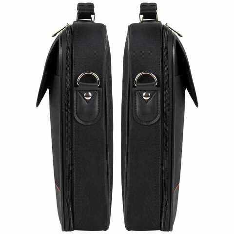 Сумка портфель BRAUBERG PROCESSOR с отделением для ноутбука 13-14", откидная крышка, "Profi", черная, 28х37х7 см, 240440