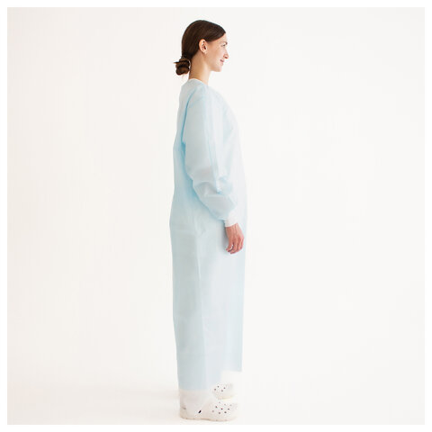 Халат хирургический стерильный 140 см, 52-54 р., манжета, спанбонд 25 г/м2, ГЕКСА, голубой