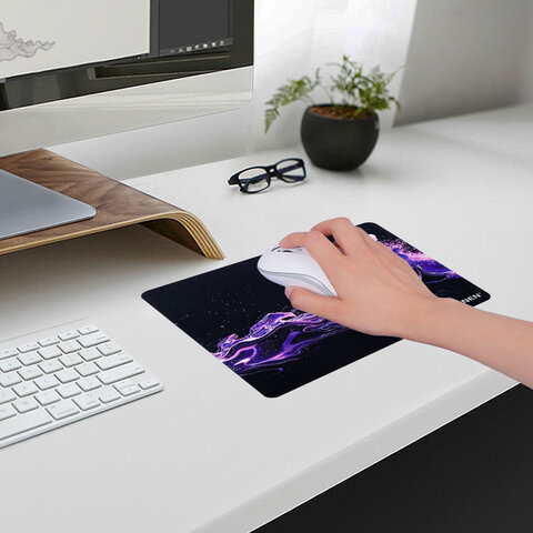 Коврик для мыши SONNEN "NEON SPLASH" резина + ткань, 250х200х2 мм, 513957