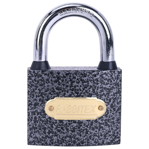 Замок навесной чугунный "Влагонепроницаемый", ширина 63 мм, полимерное покрытие, английский, 3 ключа, RABBITEX (РАББИТЕКС), 671298