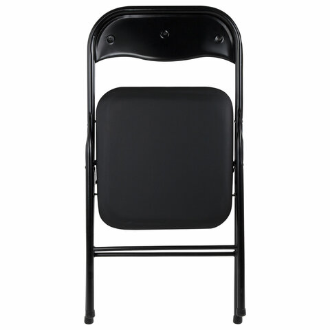 Стул складной BRABIX "Golf CF-007", черный каркас, кожзам черный, гофрокороб, 533024