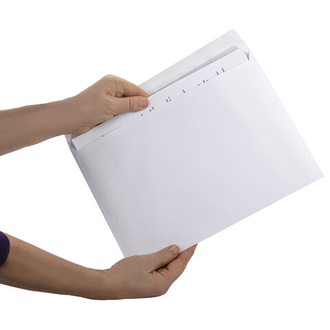 Конверты С4 (229х324 мм), клей, 90 г/м2, КОМПЛЕКТ 50 шт., внутренняя запечатка, STAFF, 116571