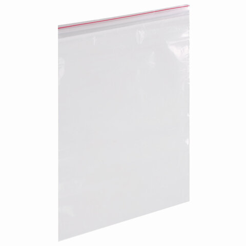 Пакеты с замком ZIP LOCK "зиплок", комплект 100 шт., 250х300 мм, ПВД, толщина 40 микрон, BRAUBERG, 606217