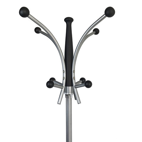 Вешалка-стойка BRABIX "CR-848" на мраморном диске, металл, 4+3 крючка, цвет коричневый, 606435