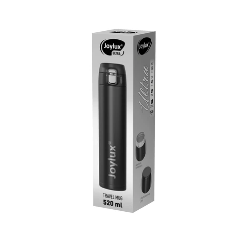 Термокружка 520 мл JOYLUX (ДЖОЙЛЮКС) ULTRA BLACK, нержавеющая сталь SUS304, черный матовый, 700277