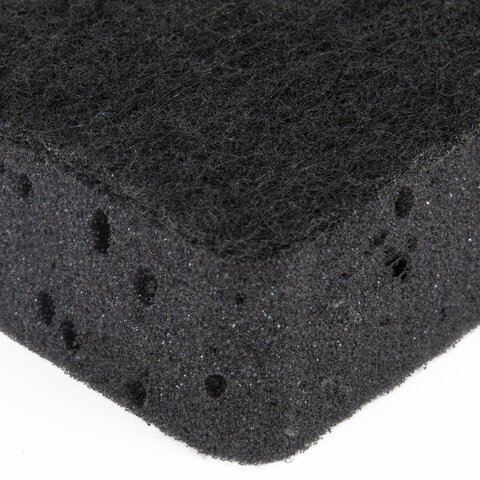 Губки для посуды 9,5х7х3,5 см, КОМПЛЕКТ 10 шт., BIG BLACK, КРУПНОПОРИСТЫЙ поролон с абразивным слоем, LAIMA, 608650