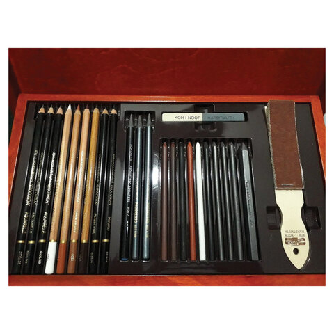 Набор художественный KOH-I-NOOR "Gioconda", 52 предмета, деревянный ящик, 8896000001DK