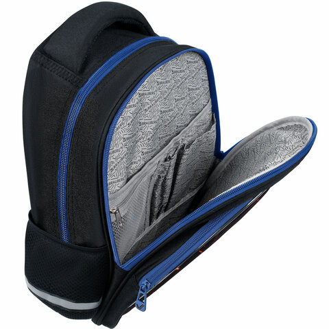 Рюкзак BRAUBERG OPTIMA, 2 отделения, с брелоком, "Burning ball", 3D-панель, 36х27х18 см, 273158