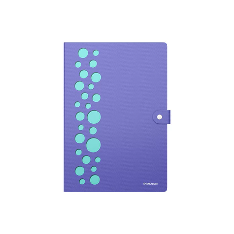 Папка-органайзер на кнопке 4 отделения, ERICH KRAUSE "Diagonal Pastel", 600 мкм, до 150 л., А4, ассорти, 61211