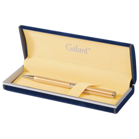 Ручка подарочная шариковая GALANT "Stiletto Gold", тонкий корпус, золотистый, золотистые детали, пишущий узел 0,7 мм, синяя, 140527
