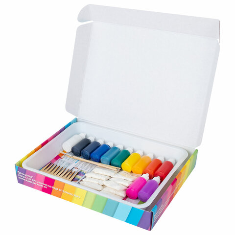 ЭБРУ набор для рисования на воде 12 цветов по 20 мл (120 картин), лоток А4, BRAUBERG HOBBY, 665356