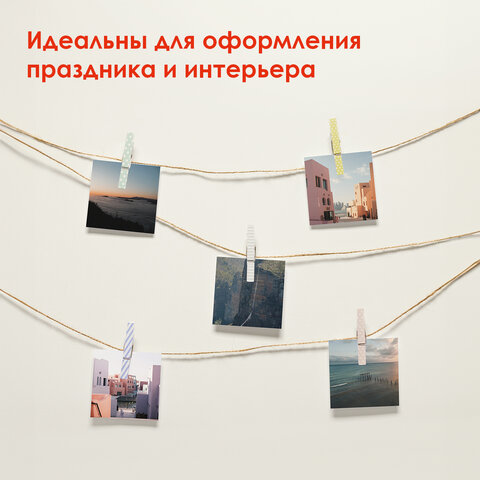 Прищепки декоративные "Пастельные тона", 5 штук, 7,2 см, ассорти, ОСТРОВ СОКРОВИЩ, 662677