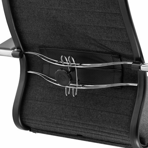 Кресло офисное МЕТТА "К-27" хром, ткань, сиденье и спинка мягкие, серое