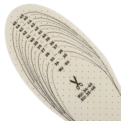 Стельки для обуви КОМФОРТ, УНИВЕРСАЛЬНЫЙ размер RU 34-45 / EU 35-46 с линиями выреза, SHEGRA (ШЕГРА), 700733