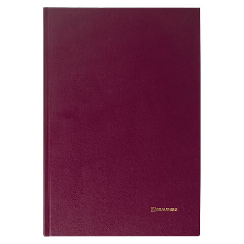 Книга учета 96 л., клетка, твердая, бумвинил, блок офсет, А4 200х290 мм, BRAUBERG, бордовая, 130224