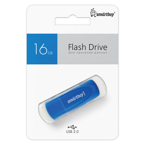 Флеш-диск 16 GB SMARTBUY Scout USB 2.0, синий, SB016GB2SCB