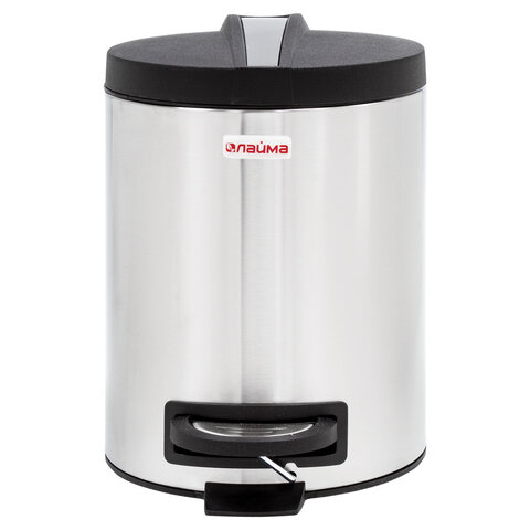 Ведро мусорное с педалью 5 литров "Modern", МАТОВОЕ, нержавеющая сталь, со съемным внутренним ведром, LAIMA, 606301