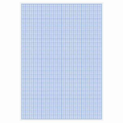Бумага масштабно-координатная (миллиметровая), планшет, А4, голубая, 20 листов, ПЛОТНАЯ 80 г/м2, STAFF, 113490