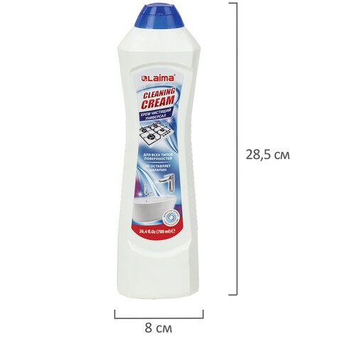 Чистящее средство универсальное крем 780 мл, LAIMA PROFESSIONAL "White fresh", 608661