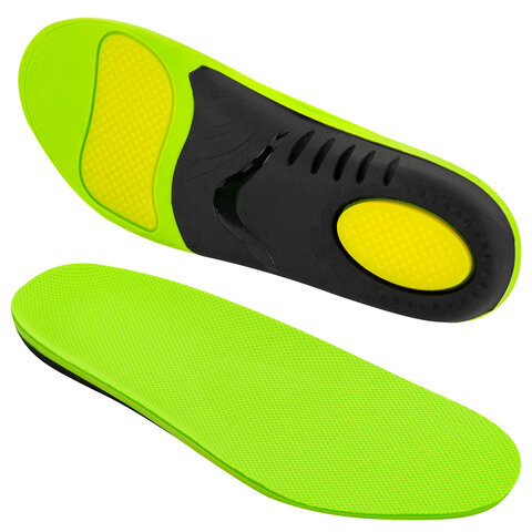 Стельки для кроссовок СПОРТИВНЫЕ КАРКАСНЫЕ, материал PU PRO SPORT, размер RU 38-39 / EU 39-40, с линиями выреза, SHEGRA (ШЕГРА), 700766