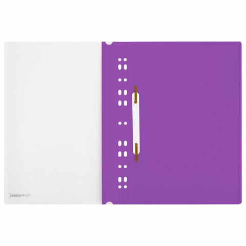 Скоросшиватель пластиковый с перфорацией BRAUBERG EXTRA, А4, 140/180 мкм, фиолетовый, 272897