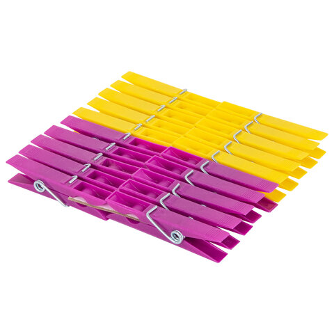 Прищепки бельевые 7 см, КОМПЛЕКТ 20 штук, пластик, ассорти, PRIMILA (ПРИМИЛА) BASIC, 700514