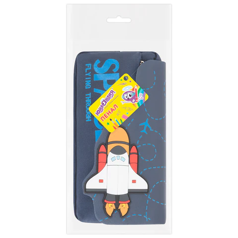 Пенал ЮНЛАНДИЯ ЮНИОР, 2 отделения, "Space rocket", 21х10х7 см, 273820