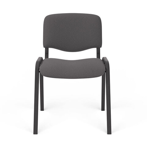 Стул для персонала и посетителей "ИЗО", черный каркас, серая ткань, В-3/С-71 меланж