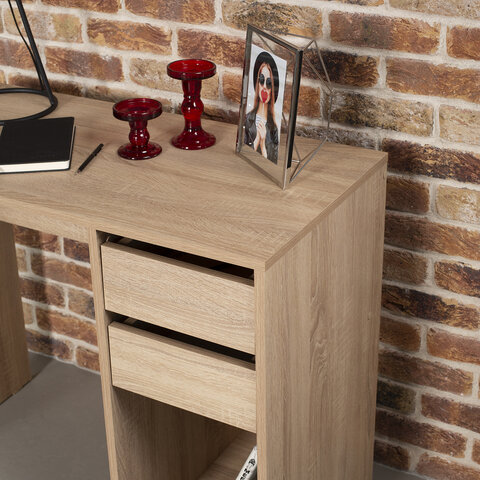 Стол письменный/компьютерный BRABIX "Scandi CD-017", 900х450х750 мм, 2 ящика, дуб сонома, 641895, ЦБ013706-2