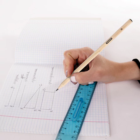 Карандаши чернографитные чертежные школьные разной твердости, НАБОР 6 штук: 2H-2B, ПИФАГОР, 181999