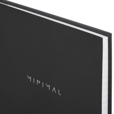 Блокнот А5 134х206 мм, 80 л., твёрдый, клетка, BRAUBERG "Minimal", черный, 116436