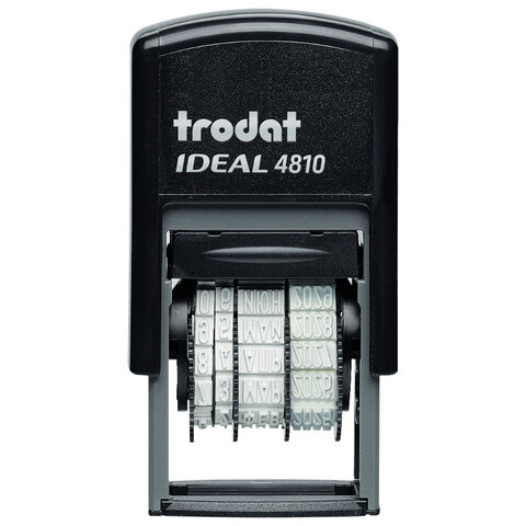 Датер-мини месяц БУКВАМИ, оттиск 20х3,8 мм, синий, TRODAT IDEAL 4810 P2, корпус черный, подушка, 218615