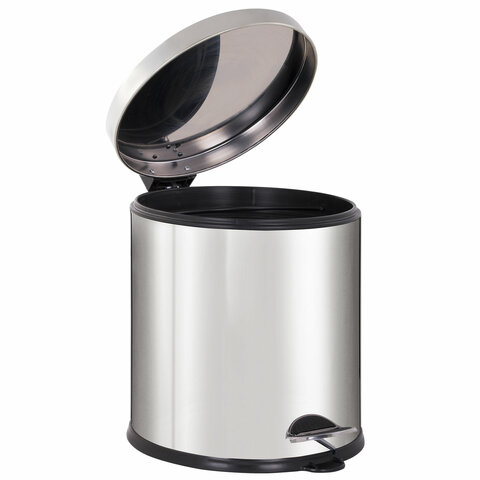 Ведро мусорное с педалью 20 литров "Classic Plus", ЗЕРКАЛЬНОЕ, нержавеющая сталь, со съемным внутренним ведром, LAIMA, ТУРЦИЯ, 608114