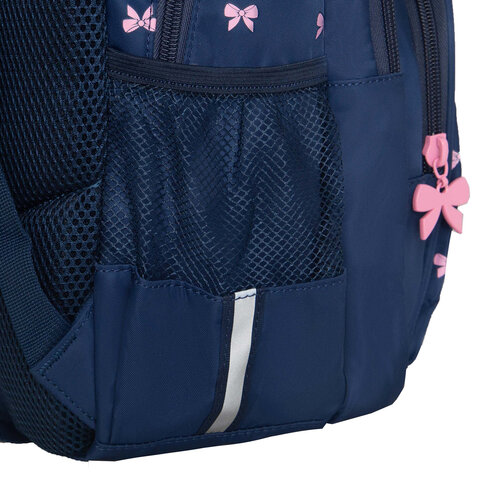 Рюкзак GRIZZLY школьный, анатомическая спинка, 2 отделения, для девочек, "PINK BOWS", 39х30х20 см, RG-568-2/3