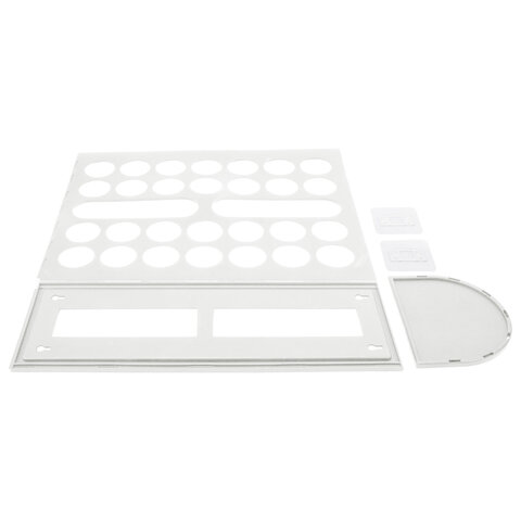 Корзина / диспенсер для хранения пакетов и бахил БОЛЬШАЯ 45х16х13 см, крючки-крепеж в комплекте, белая, LAIMA ULTRA, 701666