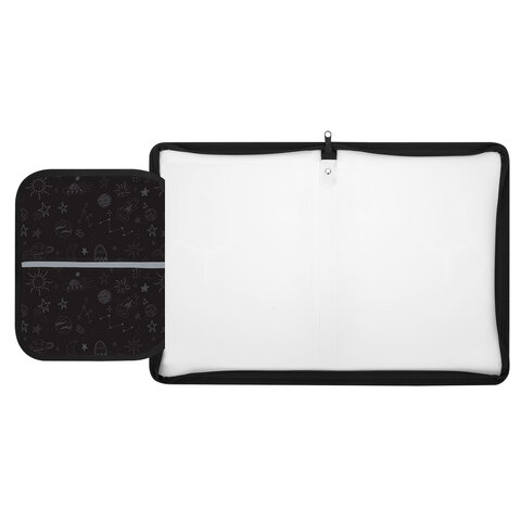 Папка для труда на молнии ЮНЛАНДИЯ А4, 1 отделение, откидная планка, органайзер, "Space driver", 273396